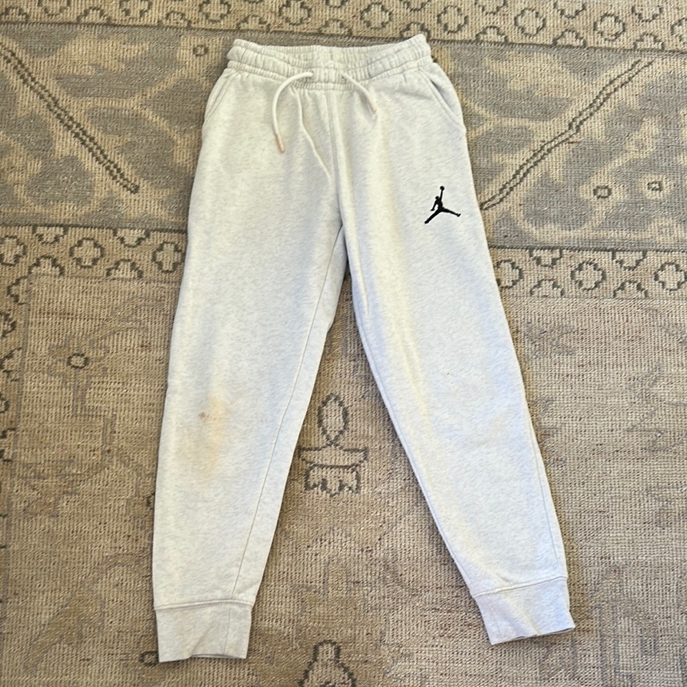 Jordan Gray Joggers with Jumpman Logo and Elastic Waistband